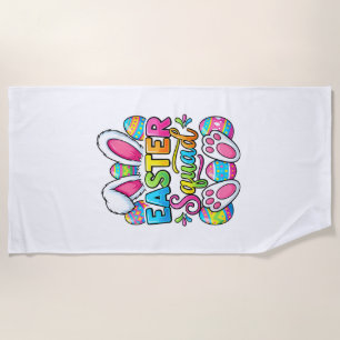 Easter Squad Family Matching Couple Easter Men Wom Beach Towel