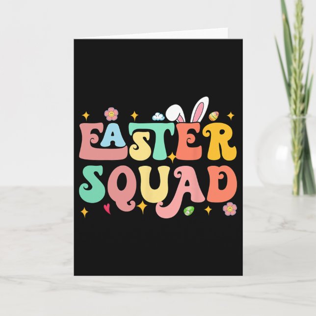 Easter Squad Family Matching Easter Day Bunny Egg  Card (Front)