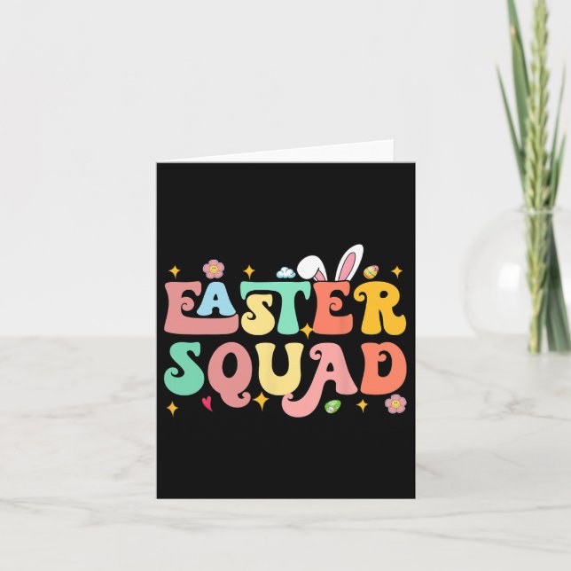 Easter Squad Family Matching Easter Day Bunny Egg  Card (Front)