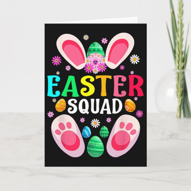 Easter Squad Family Matching Easter Day Bunny Egg  Card (Front)