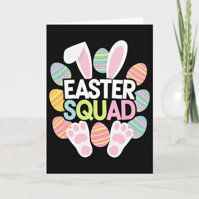 Easter Squad Family Matching Easter Day Bunny Egg  Card (Front)