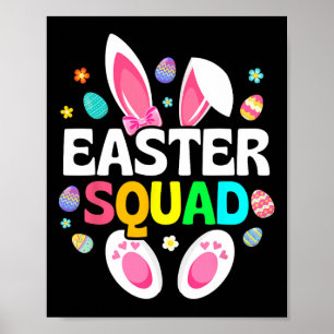 Easter Squad Family Matching Easter Day Bunny Egg  Poster