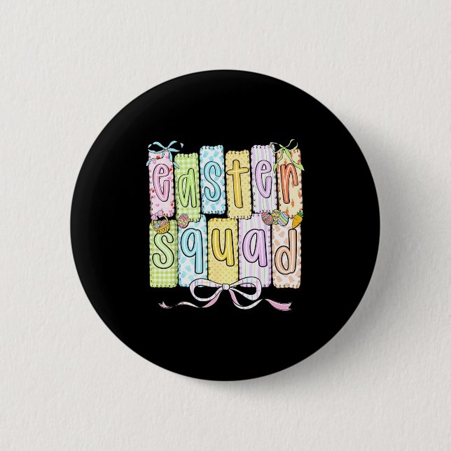 Easter squad family matching funny easter day 6 cm round badge (Front)