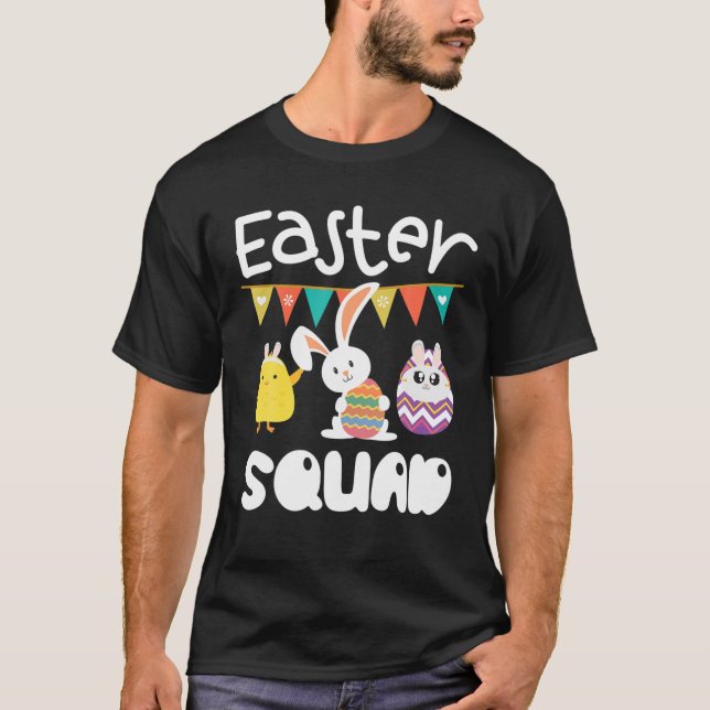 Easter Squad Funny Easter Day Egg Bunny Rabbit T-Shirt (Front)