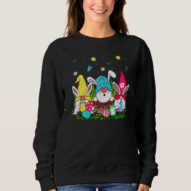 Easter Squad Funny Gnome Bunny Egg Hunting Matchin Sweatshirt (Front)