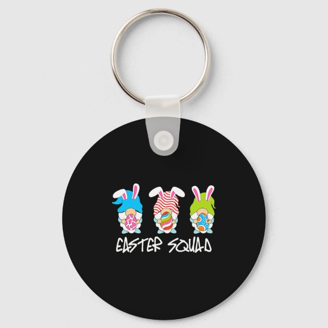 Easter Squad Gnomes Eggs Bunny Easter Key Ring (Front)