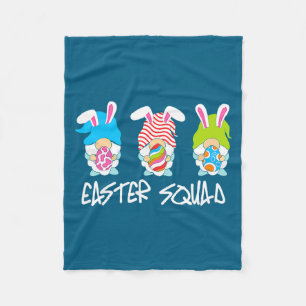 Easter Squad Gnomes Eggs Bunny Illustration Fleece Blanket