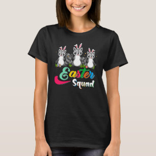 Easter Squad Three Cute Bunnies Raccoons Chocolate T-Shirt