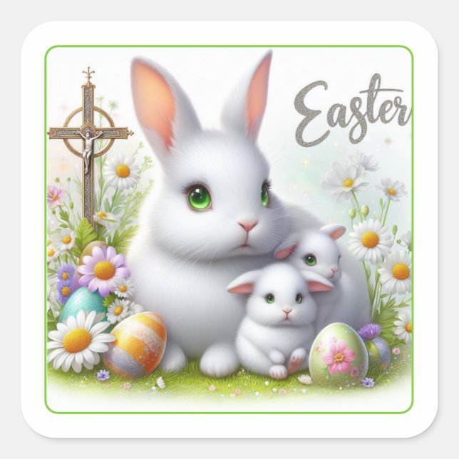 Easter Square Sticker (Front)