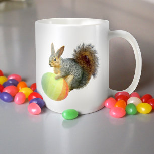 Easter Squirrel with Rainbow Egg Mug