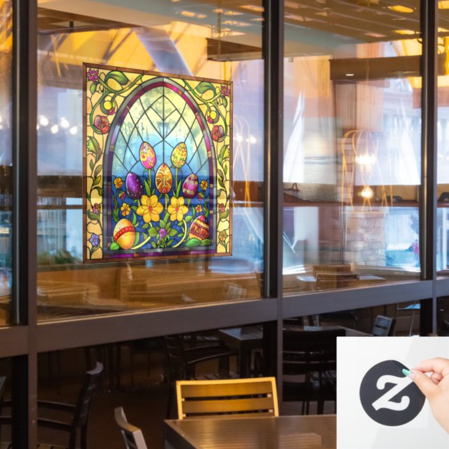Easter Stained Glass Window Cling (Restaurant Window)