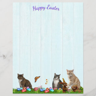 Easter Stationery - With Cats, Bunnies, and Eggs
