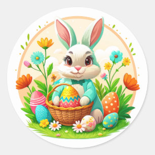 Easter Stickers-Bunny Classic Round Sticker
