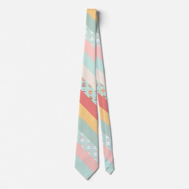 Easter Stripes in Bunnies and Eggs Tie (Front)