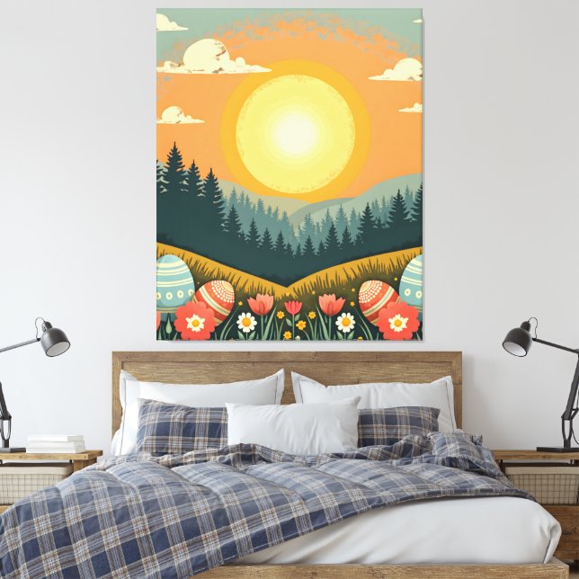 Easter Sunrise Landscape Canvas Print (Insitu(Bedroom))