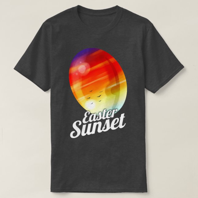 Easter Sunset Painted Easter Egg For Egg Hunt On E T-Shirt (Design Front)