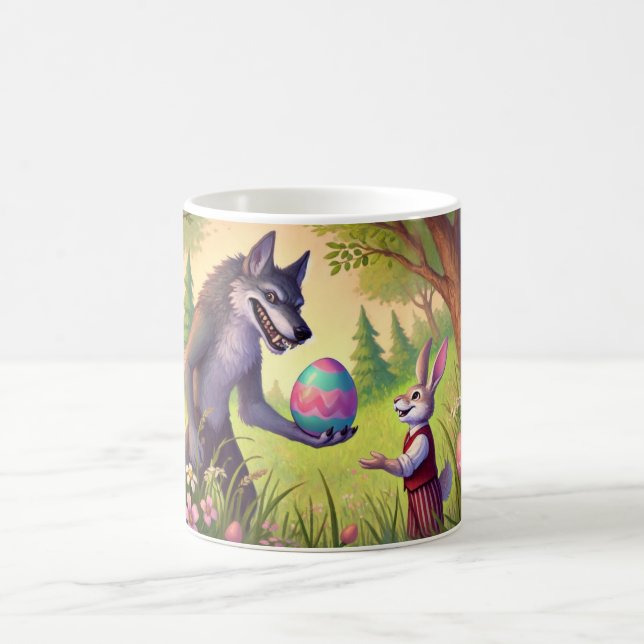 Easter Surprise – The Wolf’s Gift to the Bunny Coffee Mug (Center)