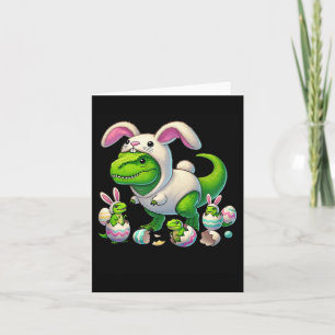 Easter T-rex Bunny Ears Funny Dinosaur Costume Kid Card