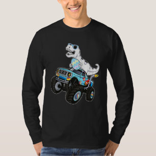 Easter T Rex Dinosaur Riding A Monster Truck Boys T-Shirt