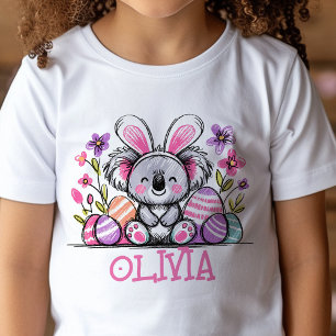 Easter T-Shirt Custom Name Girls Koala Bunny