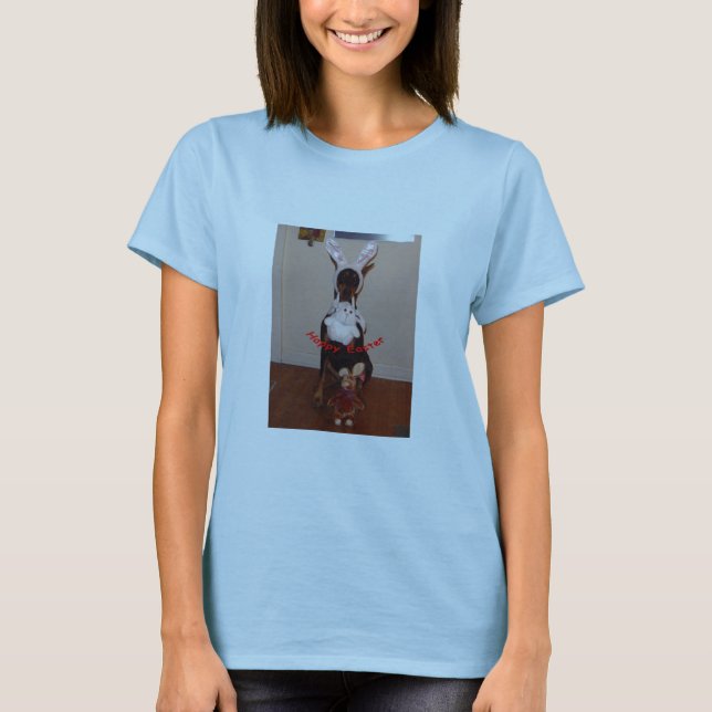 Easter T-shirt with Doberman (Front)