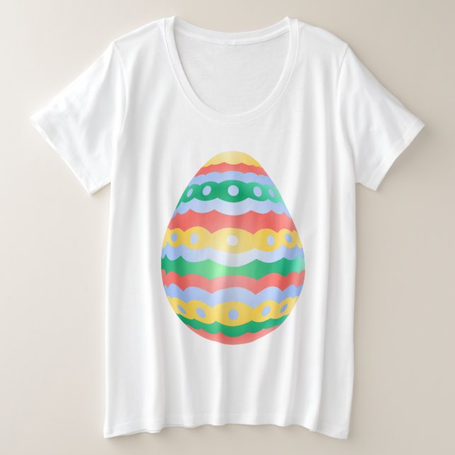 Easter T-Shirt Women's Easter Egg Plus Size Shirt (Design Front)
