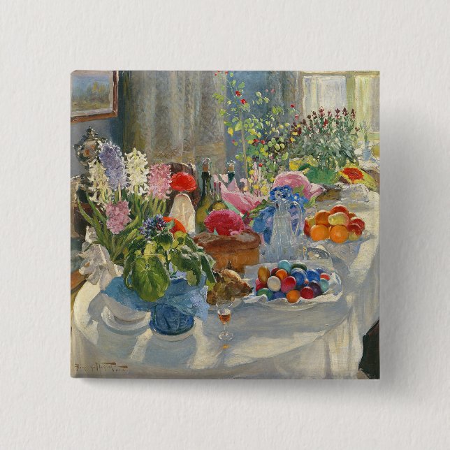 Easter Table 15 Cm Square Badge (Front)
