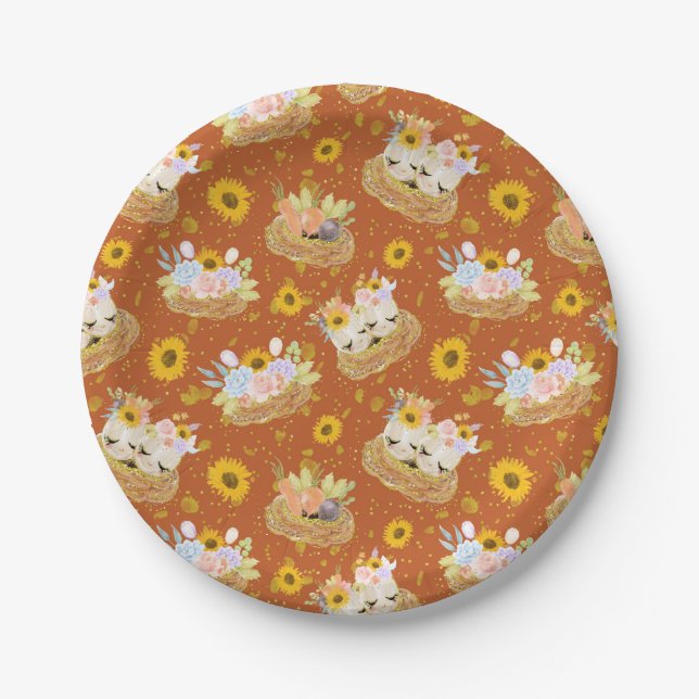 Easter Table Runner Paper Plate (Front)