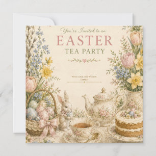 Easter Tea Party , Vintage Floral Celebration Save The Date