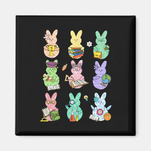 Easter Teacher Bunny Happy Easter Egg Retro Teache Magnet