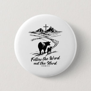 Easter Tee Follow The Word Not The Herd Romans 122 6 Cm Round Badge