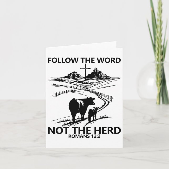 Easter Tee Follow The Word Not The Herd Romans 122 Card (Front)