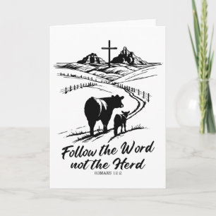 Easter Tee Follow The Word Not The Herd Romans 122 Card