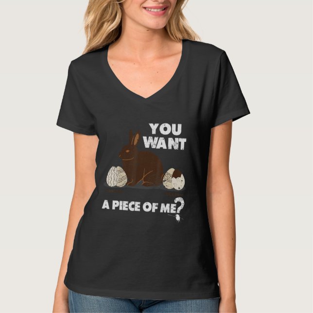 Easter Teens Sayings Chocolate Bunny Rabbit Meme T-Shirt (Front)