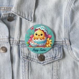 Easter - the adventure of the little chick 7.5 cm round badge