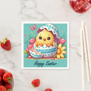 Easter - the adventure of the little chick napkin