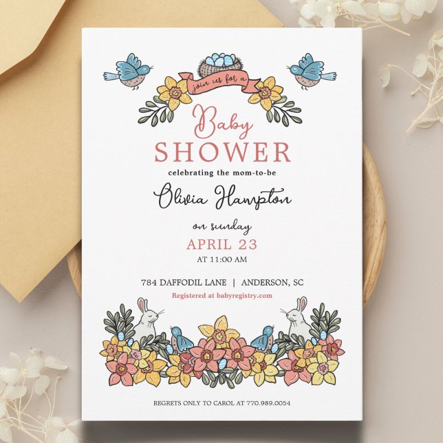 Easter Themed Baby Shower for Girls Invitation (Creator Uploaded)