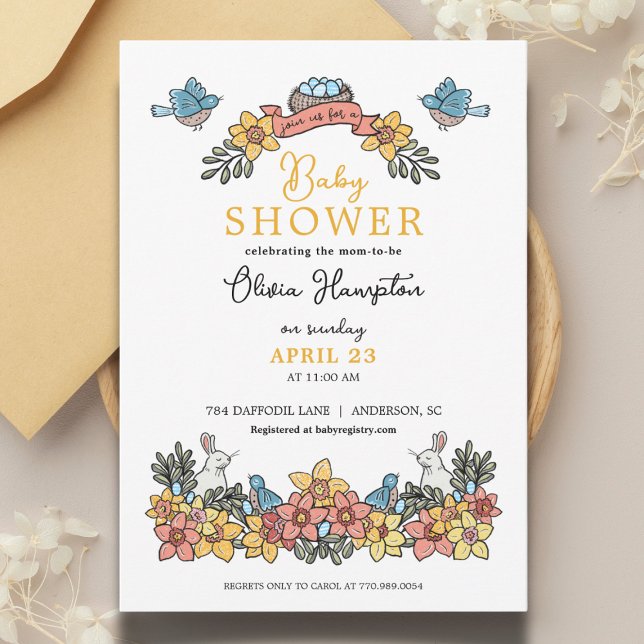 Easter Themed Gender Neutral Baby Shower Invitation (Creator Uploaded)