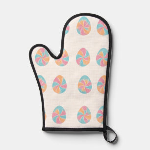 Easter Tie-Dye eggs  mid-tone soft pattern Oven Mitt