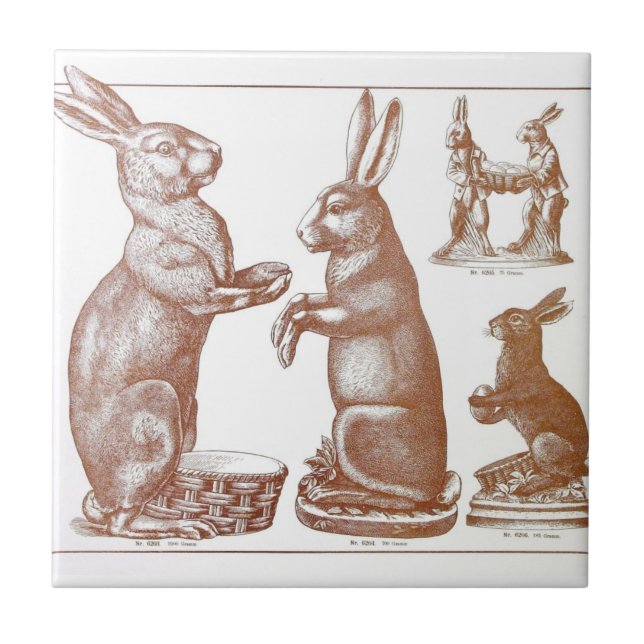 Easter Tile Antique Chocolate Mould Bunny (Front)
