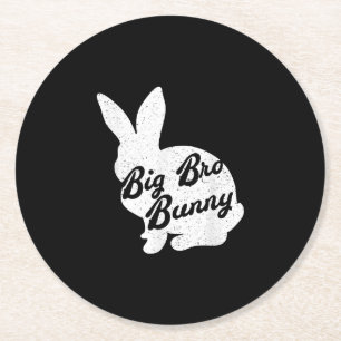 Easter To Big Bro Bunny Gift For Brother Round Paper Coaster
