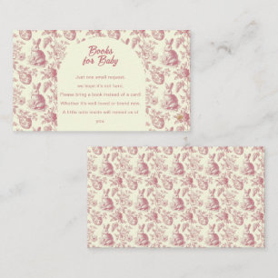 Easter Toile Floral Baby Girl Book Request Enclosure Card