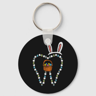 Easter Tooth Bunny Ears Cute Teeth Dentist Dental Key Ring