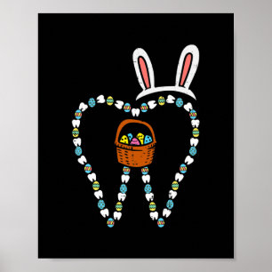 Easter Tooth Bunny Ears Cute Teeth Dentist Dental Poster