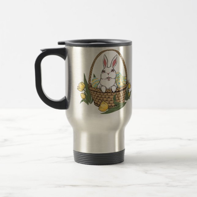 Easter Travel Mug Coffee Cup Festive Bunny Cup (Left)