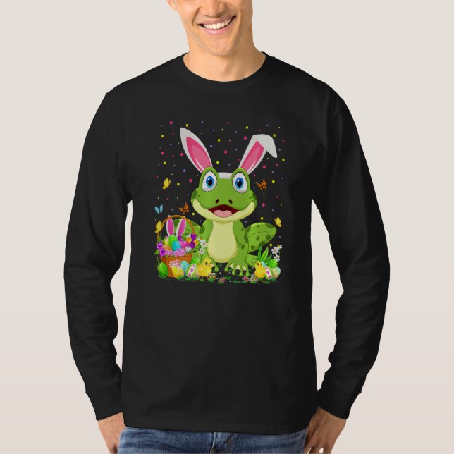 Easter Tree Frog Bunny Egg Hunting Tree Frog Easte T-Shirt (Front)