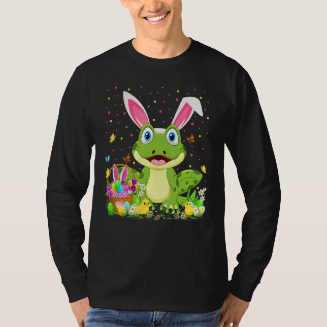 Easter Tree Frog Bunny Egg Hunting Tree Frog Easte T-Shirt (Front)