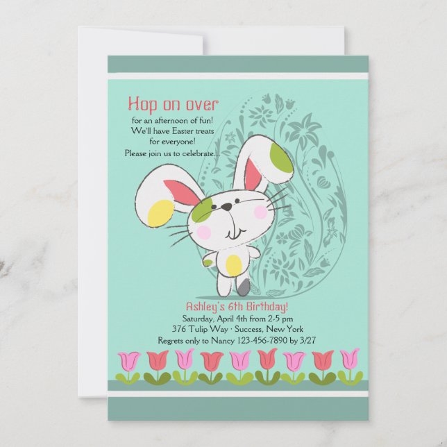 Easter Tulip Border Invitation (Front)