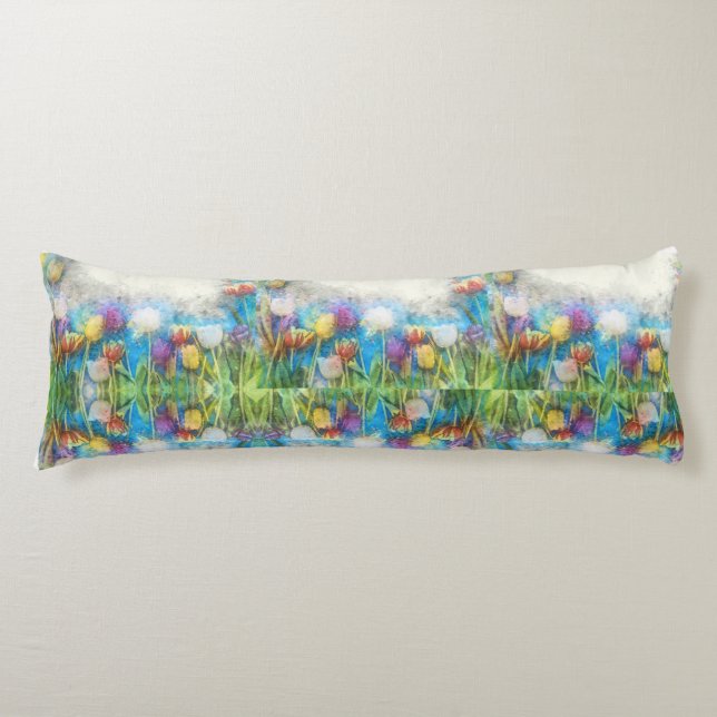 Easter Tulips Body Cushion (Front)