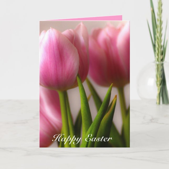 Easter Tulips Greeting Holiday Card (Front)